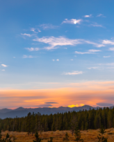 Autumn sunset over the Collegiate Peaks Mountain Range in Colorado